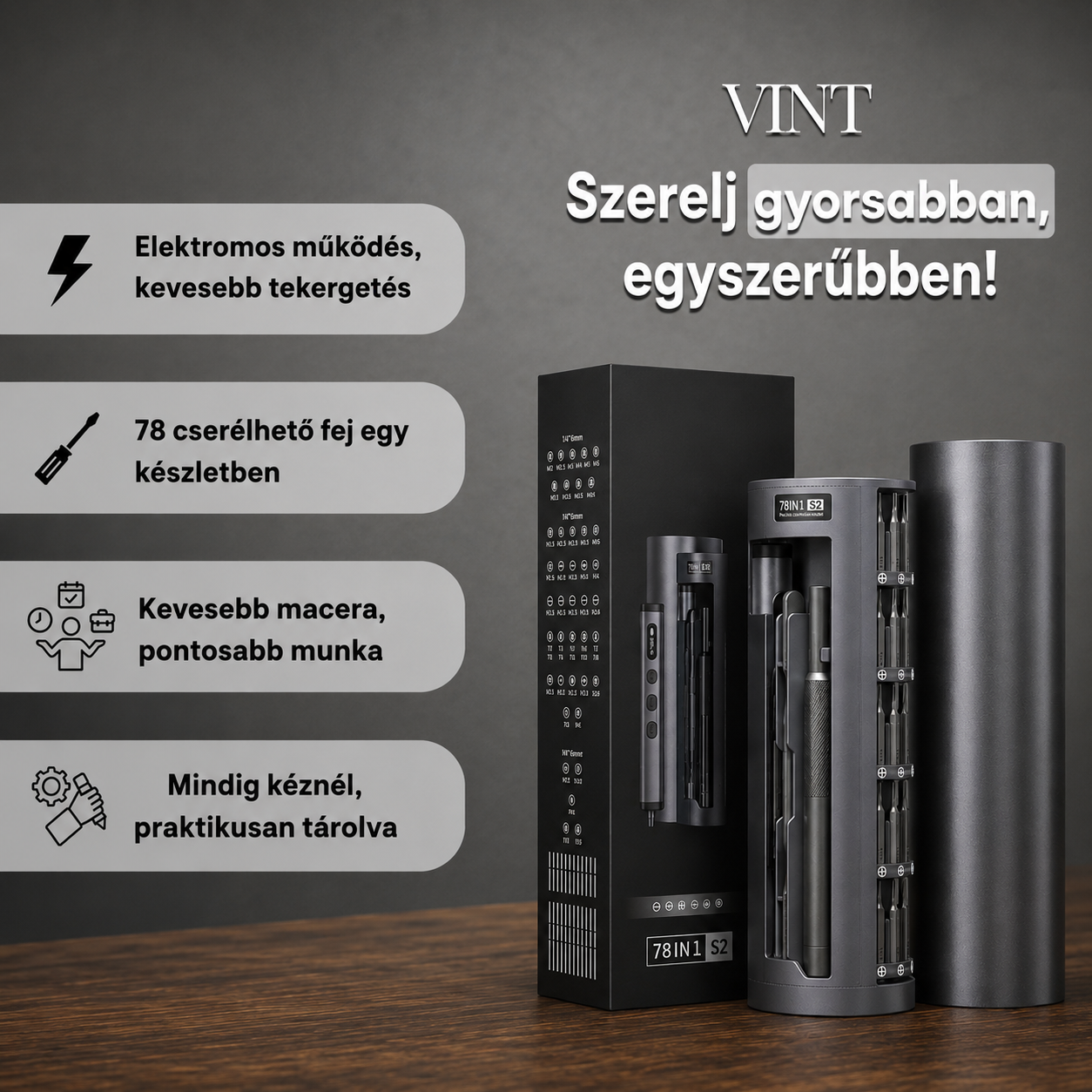 Vint - Elektromos csavarhúzó készlet